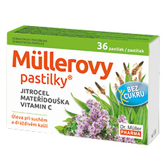 Müllerovy pastilky<sup>®</sup> jitrocel, mateřídouška a vitamin C - BEZ CUKRU