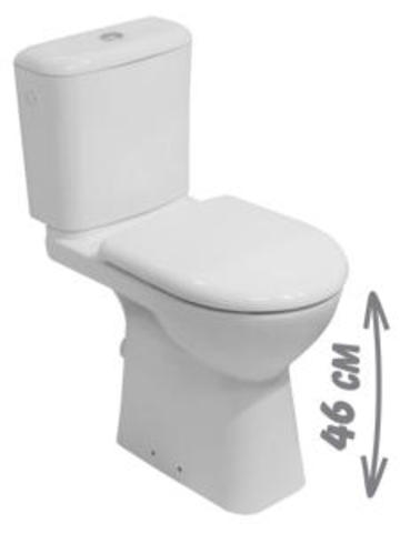 Klozet OLYMP bílý rovný - bez bariér -invalidní,  výška 46cm