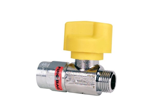 Protipožární kulový uzávěr přímý s Firebagem k flexigas hadici 1/2" FM