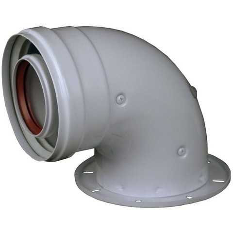 Koleno pr.60/100, 90 s přírubou, s odběry A20011096