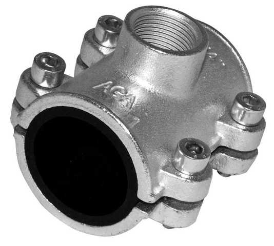 Třmen s odbočkou OBD 5/4"x1" s vnitřním závitem pro ocel. trubky, pozink ( 42 - 42,9mm )
