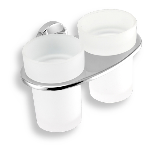 Dvojitý držák kart.sklo chrom