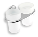 Dvojitý držák kart.sklo chrom