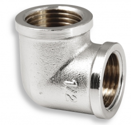 Koleno mosazné FF 3/8" chromové