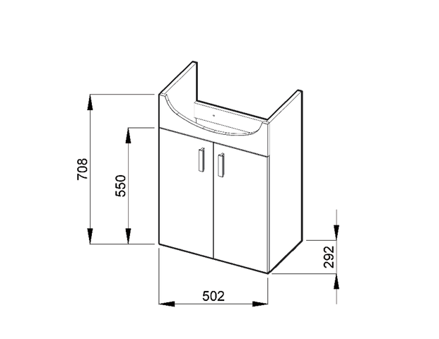 Skříňka s umyvadlem 53cm LYRA PACK