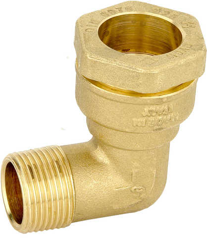 Koleno BWA 50 x 6/4" s vnějším závitem, mosaz