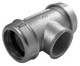 T-kus TK 2" s vnitřním závitem pro ocelové a PE trubky, pozink ( 59,5 - 63,8mm )