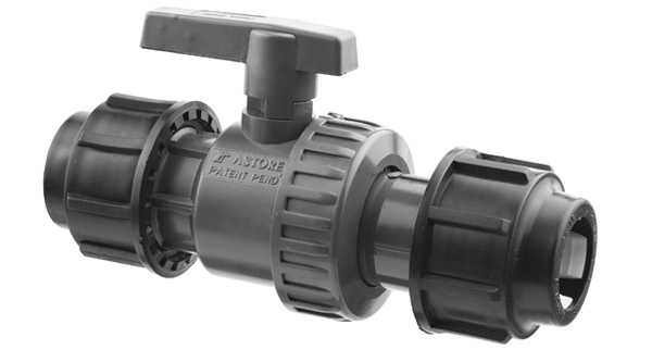 Kulový kohout 40 mm svěrný pro PE trubky, plast