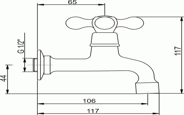 RETRO II Umyvadlová baterie na studenou vodu chrom