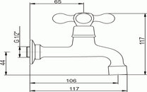 RETRO II  Umyvadlová baterie na studenou vodu chrom