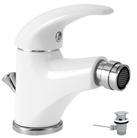 Bidetová baterie s výpustí Metalia 55 bílá-chrom - 55011,1