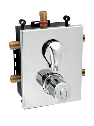 Podomítková termostatická baterie s boxem, 3 vývody - BOX56052RXT,0