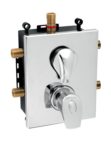 Podomítková termostatická baterie s boxem, 3 vývody - BOX57052RXT,0