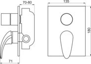 Vanová sprchová baterie s přepínačem Metalia 55 chrom - 55150R,0