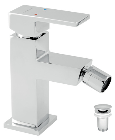 Bidetová baterie s výpustí Titania CUBE chrom - 98811,0