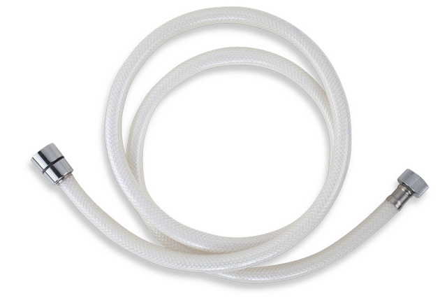 Plastová hadice 150 cm bílá-chrom - PVC/155,1