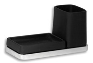 Držák skleničky a mýdlenky Metalia 4 černá-chrom - 6472,5