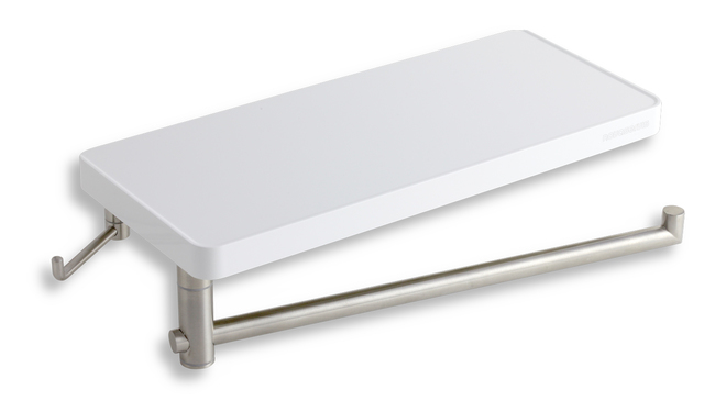 Polička s otočným držákem ručníku a háčkem - 65582,1