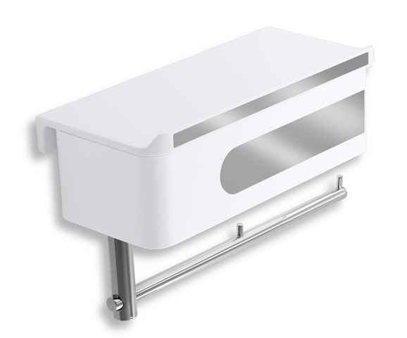 WC polička se zásuvkou a držákem toaletního papíru - 65538,1