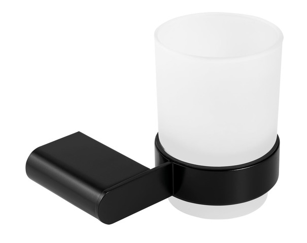 Držák kartáčků a pasty sklo Titania Naty černá - 66606,5