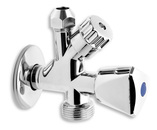 Kombinovaný roháček s ventilem pro pračku 1/2"x3/8"x3/4" - CF5104