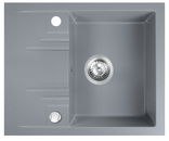 Granitový dřez s odkapem, s přepadem z dřezu, šedá - DRGM48/58GA