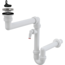 Prostorově úsporný dřezový sifon s přípojkou