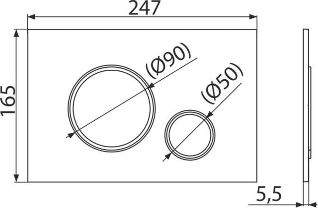 Ovládací tlačítko pro předstěnové instalační systémy, chrom-lesk/chrom-mat