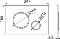 Ovládací tlačítko pro předstěnové instalační systémy, chrom-lesk/chrom-mat