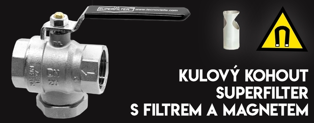SUPERFILTER Kulový kohout s filtrem a magnetem 2" FF páka (magnet filterball)