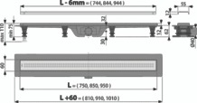 Liniový podlahový žlab plastový APZ9 - 750M