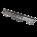 Podlahový žlab s okrajem pro perforovaný rošt a s nastavitelným límcem ke stěně, svislý od