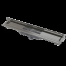 Podlahový žlab s okrajem pro perforovaný rošt a s nastavitelným límcem ke stěně, svislý od