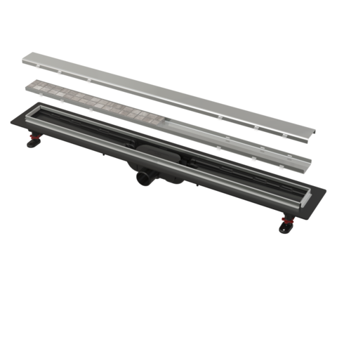 Podlahový žlab s nerezovým okrajem pro oboustranný rošt