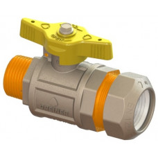 Kulový kohout plyn vně.závit x svěrný 1"x PE 32 - lehké provedení