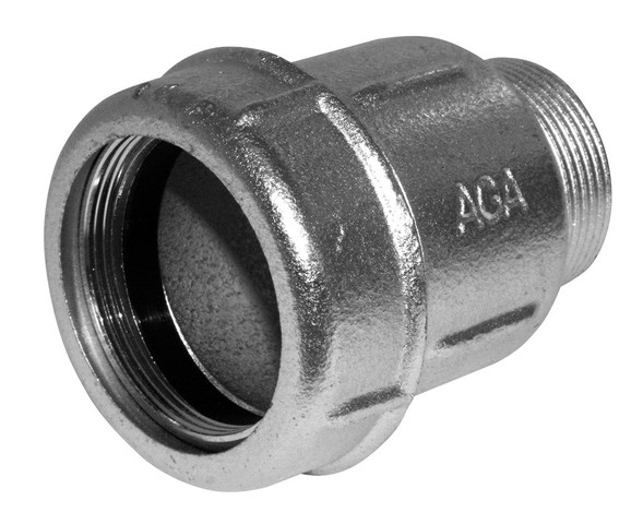 Spojka přímá AK 38x5/4" s vnějším závitem pro ocel. a PE trubky, pozink ( 37-39,5mm )
