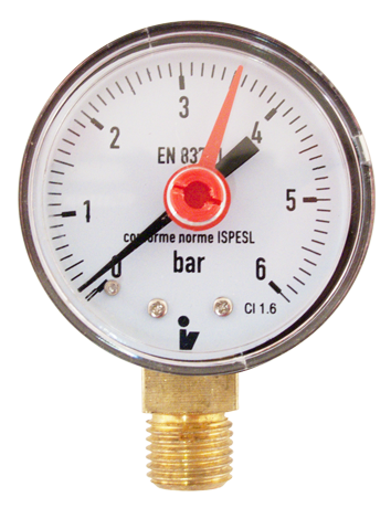 Manometr  D63 0-6 bar - spodní