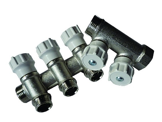 Rozdělovač ITAPO s ventilem 465 DN 3/4" x 1/2" 2 vývody